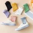 thumbnail image 1 of Stockings Ruffle Slouch Socks for Women Cute Cotton Crew Socks Frilly Knit Socks 7 Pairs, 1 of 6