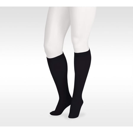 Juzo 2002 Soft Closed Toe Knee Highs w/Silicone Band Border - 30-40 mmHg Short Black II