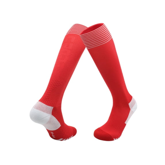Stockings Towel Sole Breathable All-Rubber Football Socks Reduce Fatigue Wear Multi-Size And Multi-Color Stockings Red L