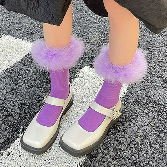 Stockings - Women Fashion Warm Soft Solid Sport Socks Medium Short Stockings Winter Socks -