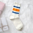 thumbnail image 1 of Stockings for Home and Daily Wear - Japanese Style Thick Lined Long Socks for Relaxed Comfort and Mid Calf Casual Wear, Orange, 1 of 3