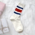 thumbnail image 1 of Stockings for Home and Daily Wear - Japanese Style Thick Lined Long Socks for Relaxed Comfort and Mid Calf Casual Wear, Red, 1 of 3