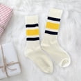 thumbnail image 1 of Stockings for Home and Daily Wear - Japanese Style Thick Lined Long Socks for Relaxed Comfort and Mid Calf Casual Wear, Yellow, 1 of 3
