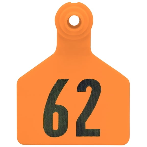 Stockman 2-Piece Calf Numbered Tags, Orange Number: 1-25
