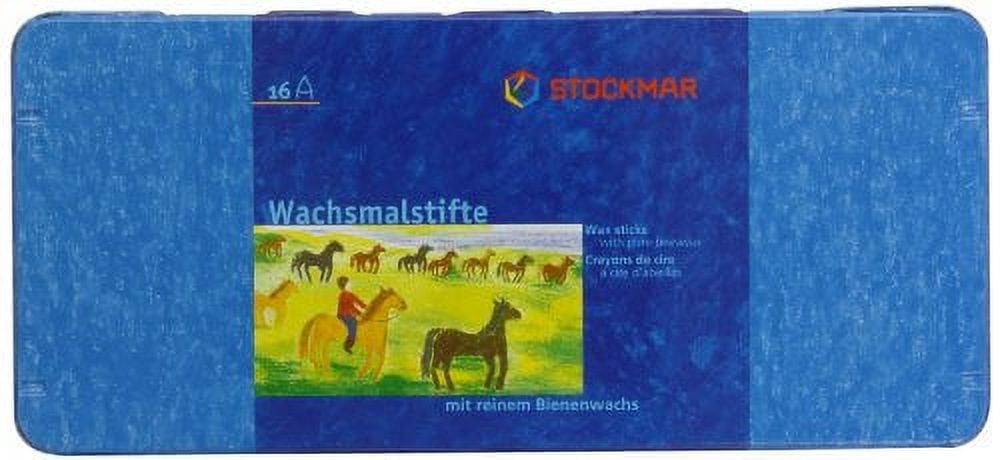 Stockmar Beeswax Stick Crayons – 16 Colors In Wooden Case With Scrapers, Non-Toxic Art Crayons