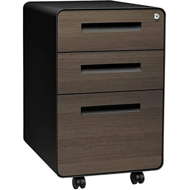 Stockpile 3 Drawer File with Lock Under Desk Metal Filing