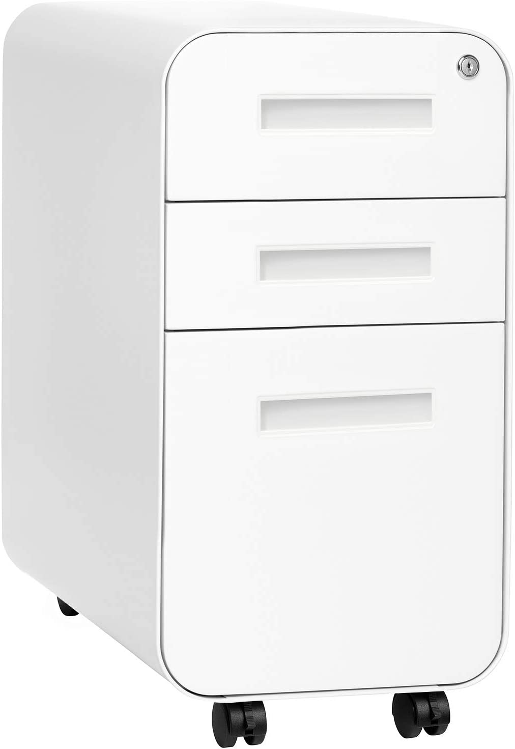 Stockpile Slim 3Drawer Mobile File with Lock Under Desk