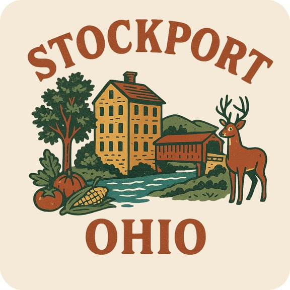 Stockport Ohio Keepsakes Souvenir Vinyl Sticker – Destination Travel Keepsake Collectible (3-Inches Wide)