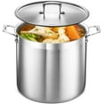 thumbnail image 1 of Bakken-Swiss Stainless Steel Stockpot with Lid, 20 Quart, Heavy-Duty 18/8 Steel, Induction & Oven Safe, Riveted Handles, 1 of 9