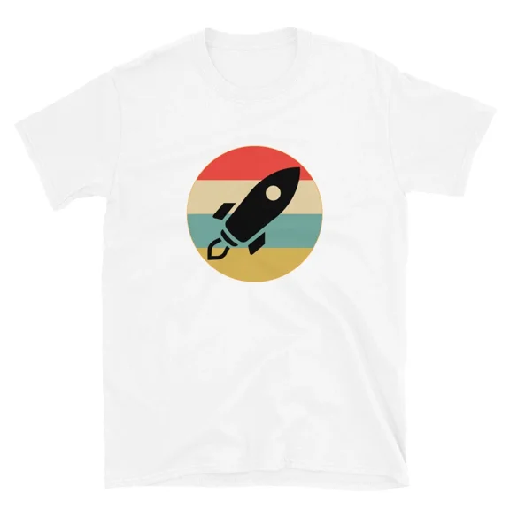 Stocks to the Moon Space Ship T-shirt trader black outline Tee | eBay