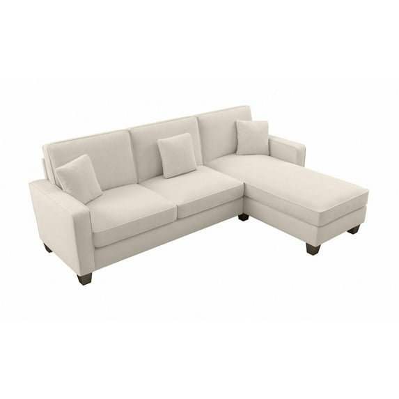 Stockton 102W Sectional Couch with Reversible Chaise Lounge in Cream Fabric