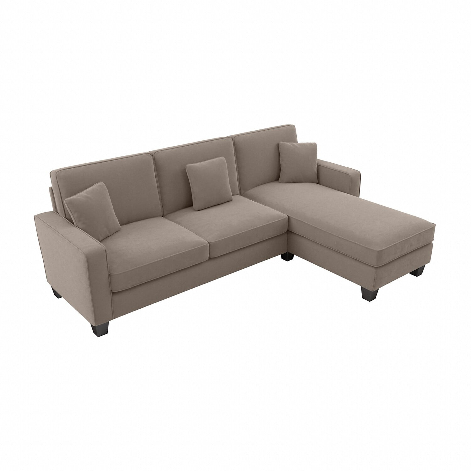Stockton 102W Sectional Couch with Reversible Chaise Lounge in Tan