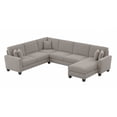 thumbnail image 1 of Stockton 128W U Shaped Sectional Couch with Reversible Chaise in Beige Fabric, 1 of 11