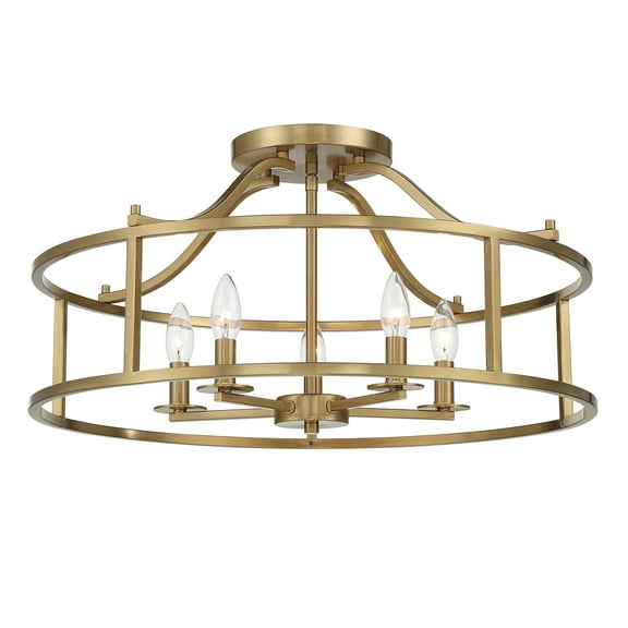 Stockton 5-Light Ceiling Light in Warm Brass