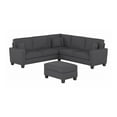 thumbnail image 1 of Stockton 99W L Shaped Sectional Couch with Ottoman in Gray Herringbone Fabric, 1 of 7