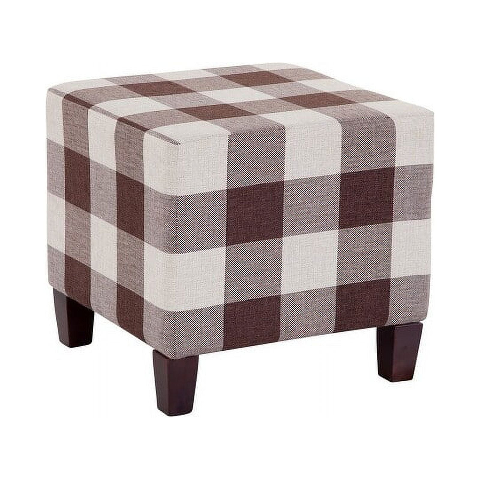 Plaid storage sale ottoman