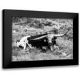 thumbnail image 1 of Stockton, Tyler 24x17 Black Modern Framed Museum Art Print Titled - B and W Longhorn I, 1 of 5