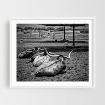 The Stockyard - Fort Worth Texas Photography Black and White Rustic Farmhouse Rural Nature Landscape Vintage White Framed Wall Art Print 8 x 10 inches