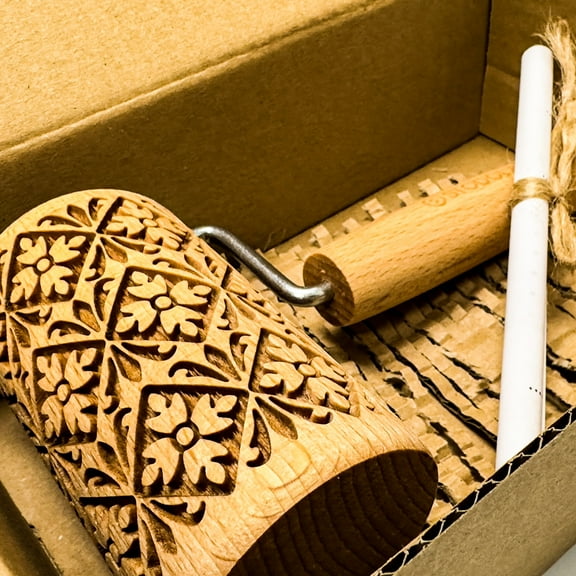 Stodola Engraved Mini Rolling Pin ORNAMENTAL Print