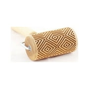 Stodola Engraved Mini Rolling Pin with SQUARE Pattern 4 x 7 x 2-inch