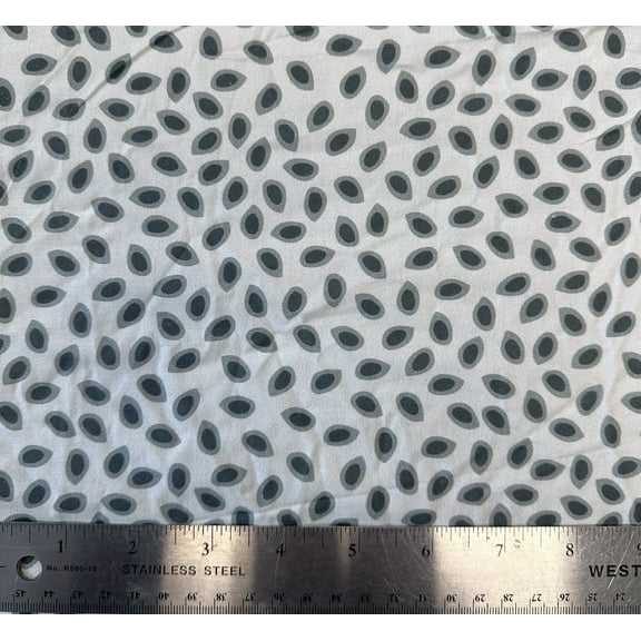 Stof European Natural Lulu Big Leaf Like Dots Off White Quilting Cotton Fabric By The Yard