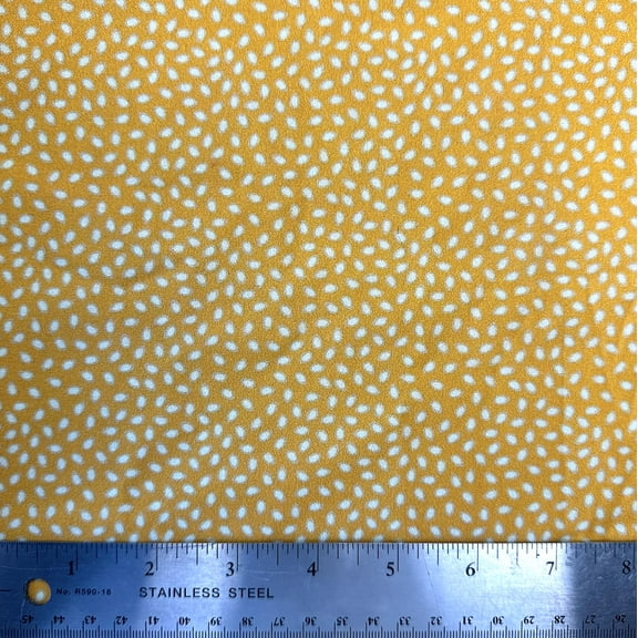 Stof European Natural Lulu Small Leaves Like Dots Orange Quilting Cotton Fabric By The Yard