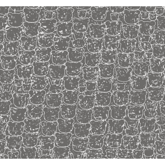 Stof European Pretty Panda Outlines Grey Quilting Cotton Fabric By The Yard