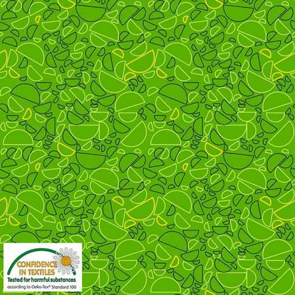 Stof European Quilting Best Bits Fruit Slices Green Cotton Fabric By The Yard