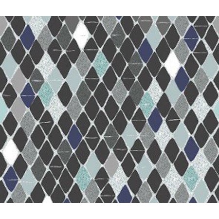 Stof Fabrics 4500-668 Cosy Minds Scales Teal Black Cotton Fabric By The Yard