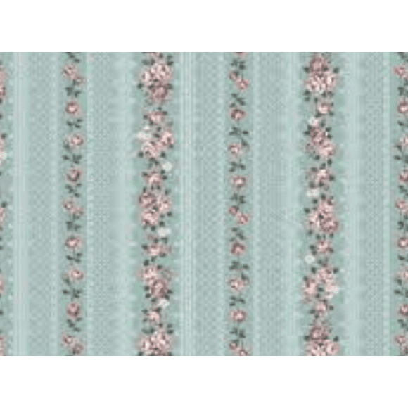 Stof Fabrics 4501-043 Emily Roses Row of Roses Gray Cotton Fabric By The Yard, 44" Wide