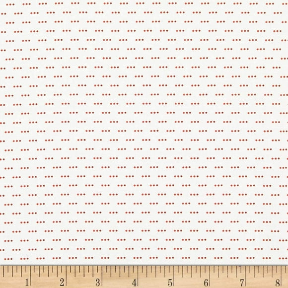 Stof Fabrics 4512-324 Colour Fun Row Dots White & Red Cotton Fabric By The Yard
