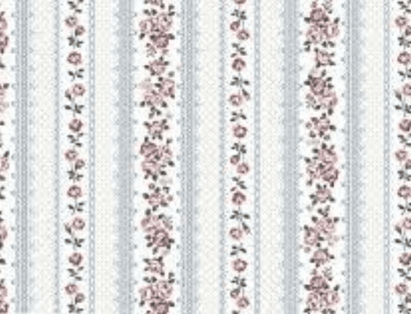 Stof Fabrics Amy Roses Row of Roses White Cotton Fabric By The Yard