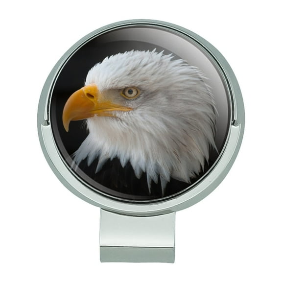 Stoic Bald Eagle Golf Hat Clip With Magnetic Ball Marker