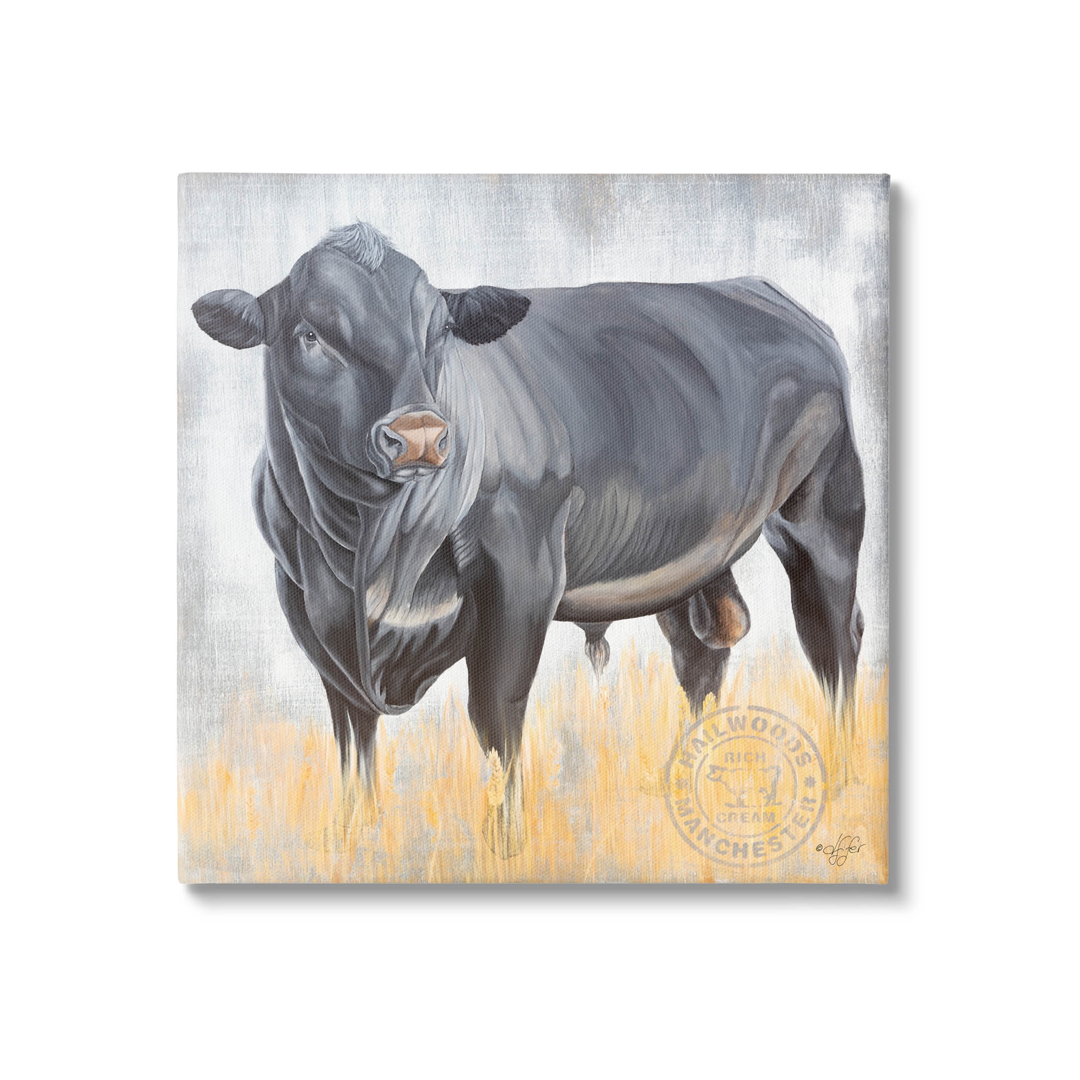 Stoic Cattle Farm Portrait Animals & Insects Graphic Art Gallery Wrapped Canvas Print Wall Art