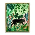 thumbnail image 1 of Stoic Panther Tropical Forest Gold Framed Floater Canvas Wall Art, design by Nabeela Rumi, 1 of 10