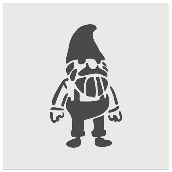 Stoic Standing Garden Gnome Man DIY Cookie Wall Craft Stencil - 3.5 Inch