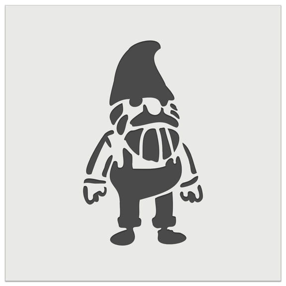 Stoic Standing Garden Gnome Man DIY Cookie Wall Craft Stencil - 5.5 Inch
