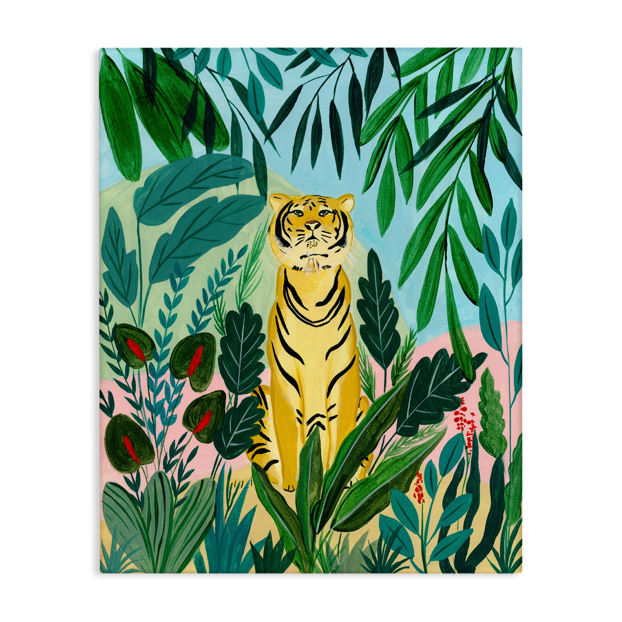 Stoic Tiger Tropical Forest Canvas Wall Art, design by Nabeela Rumi