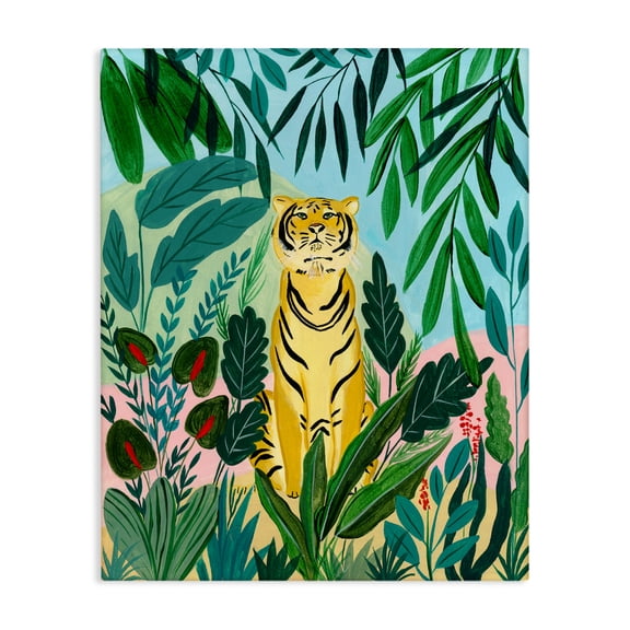 Stoic Tiger Tropical Forest Canvas Wall Art, design by Nabeela Rumi