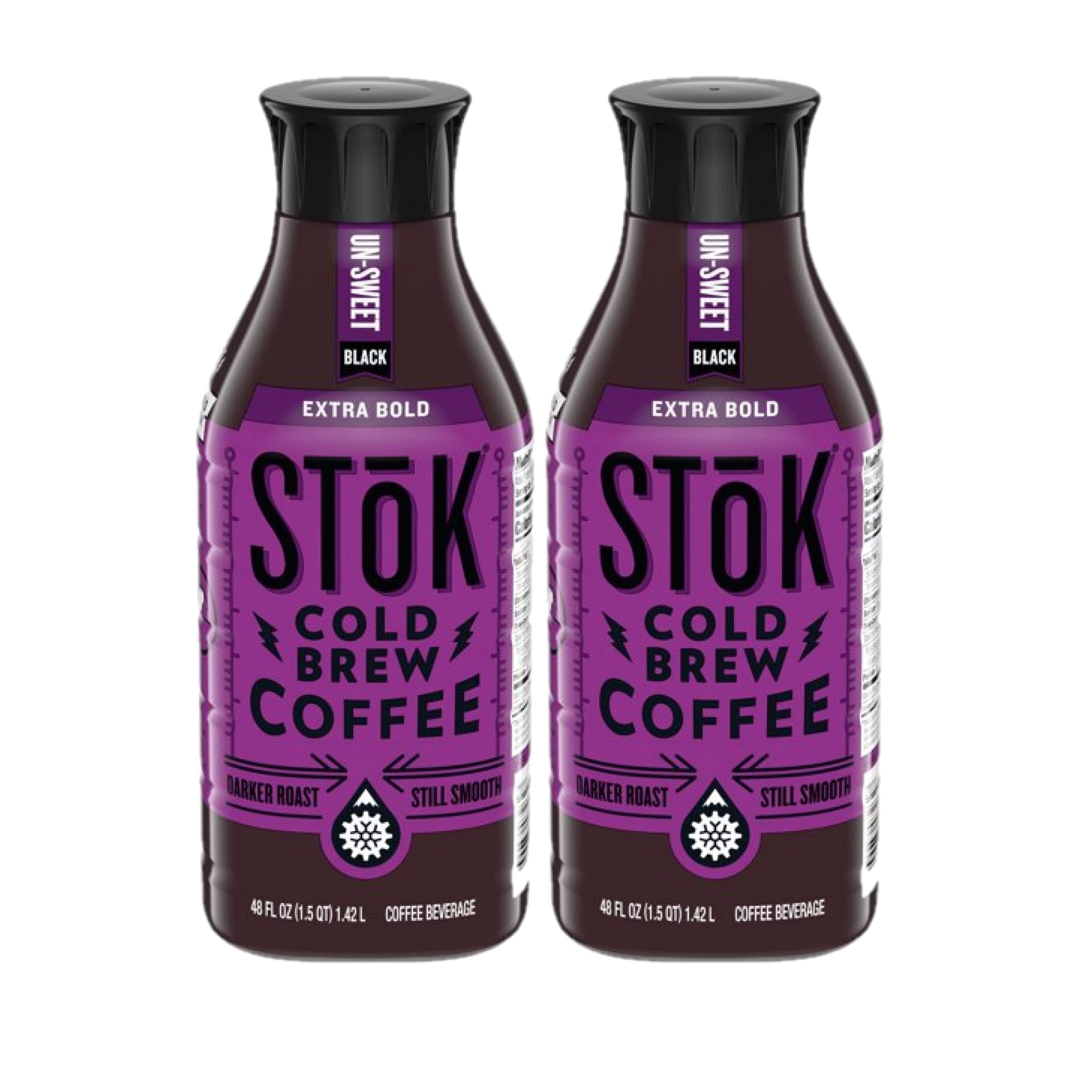 Stok Cold Brew Coffee Extra Bold Unsweetened, 48Oz Bottles, Pack Of 2