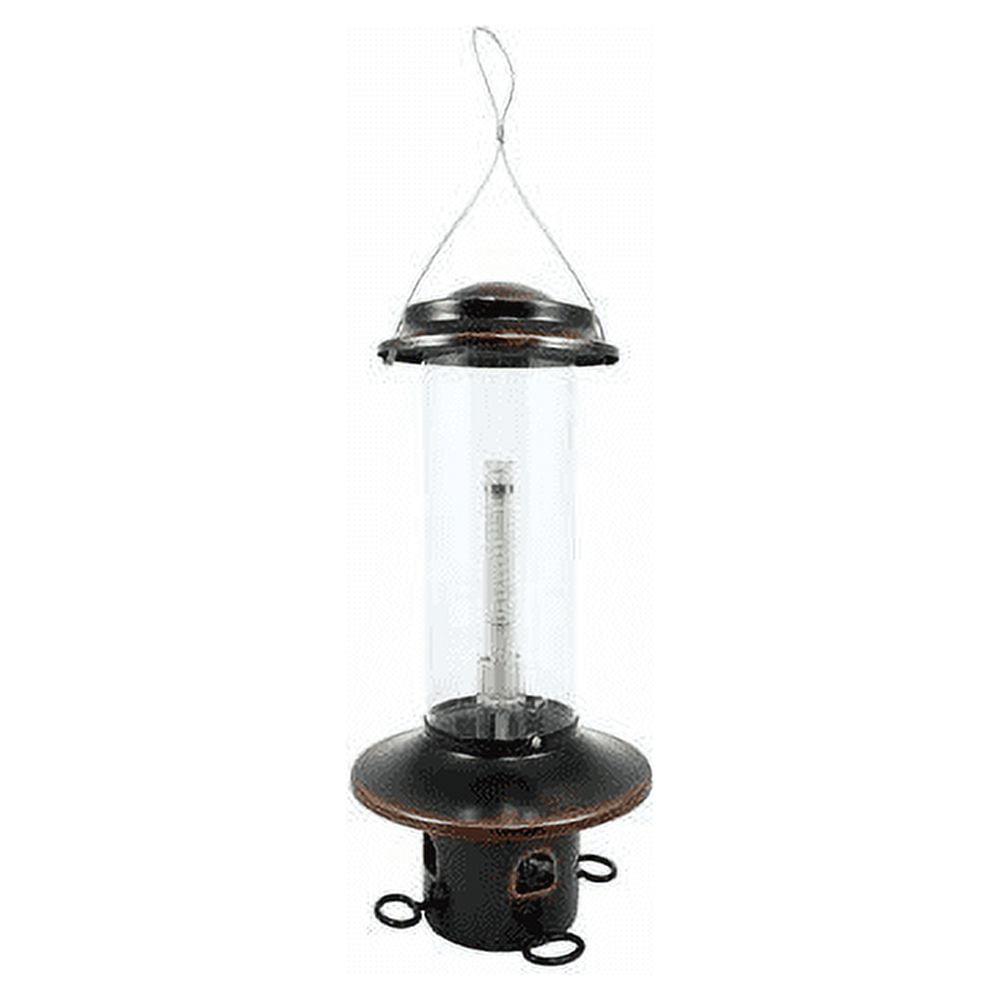 Classic Black and Bronze Metal Hanging Squirrel Resistant Tube Bird Feeder