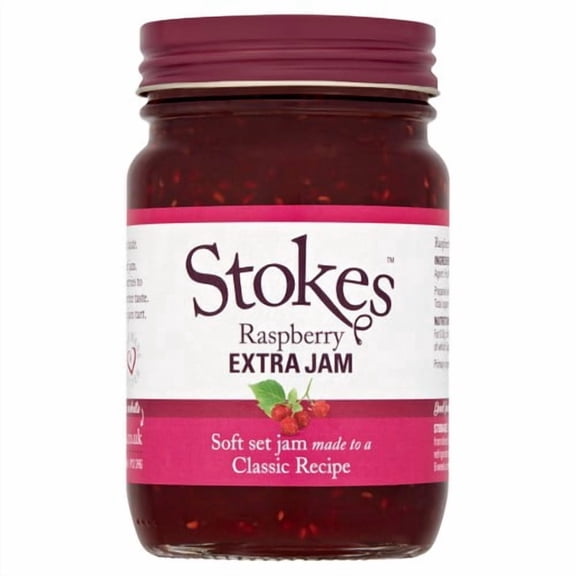 Stokes Raspberry Extra Jam 340g, British Import (Pack of 2)