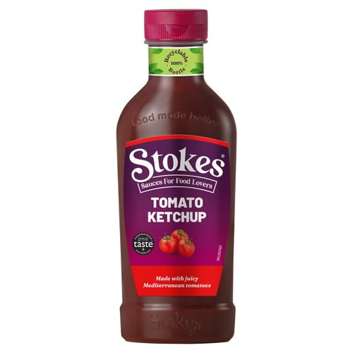 Stokes Real Tomato Ketchup Squeezy 485g, British Import (Pack of 2)