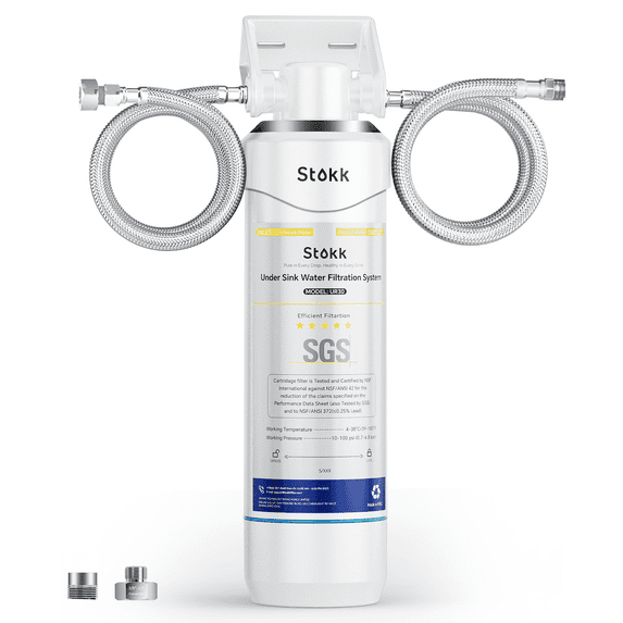 Stokk UR30 Under Sink Water Filter, Reduces Chlorine Bad Taste & Odor, 16000 Gallons Under Counter Water Filter Direct Connect to Kitchen Faucet, NSF/ANSI 42&372