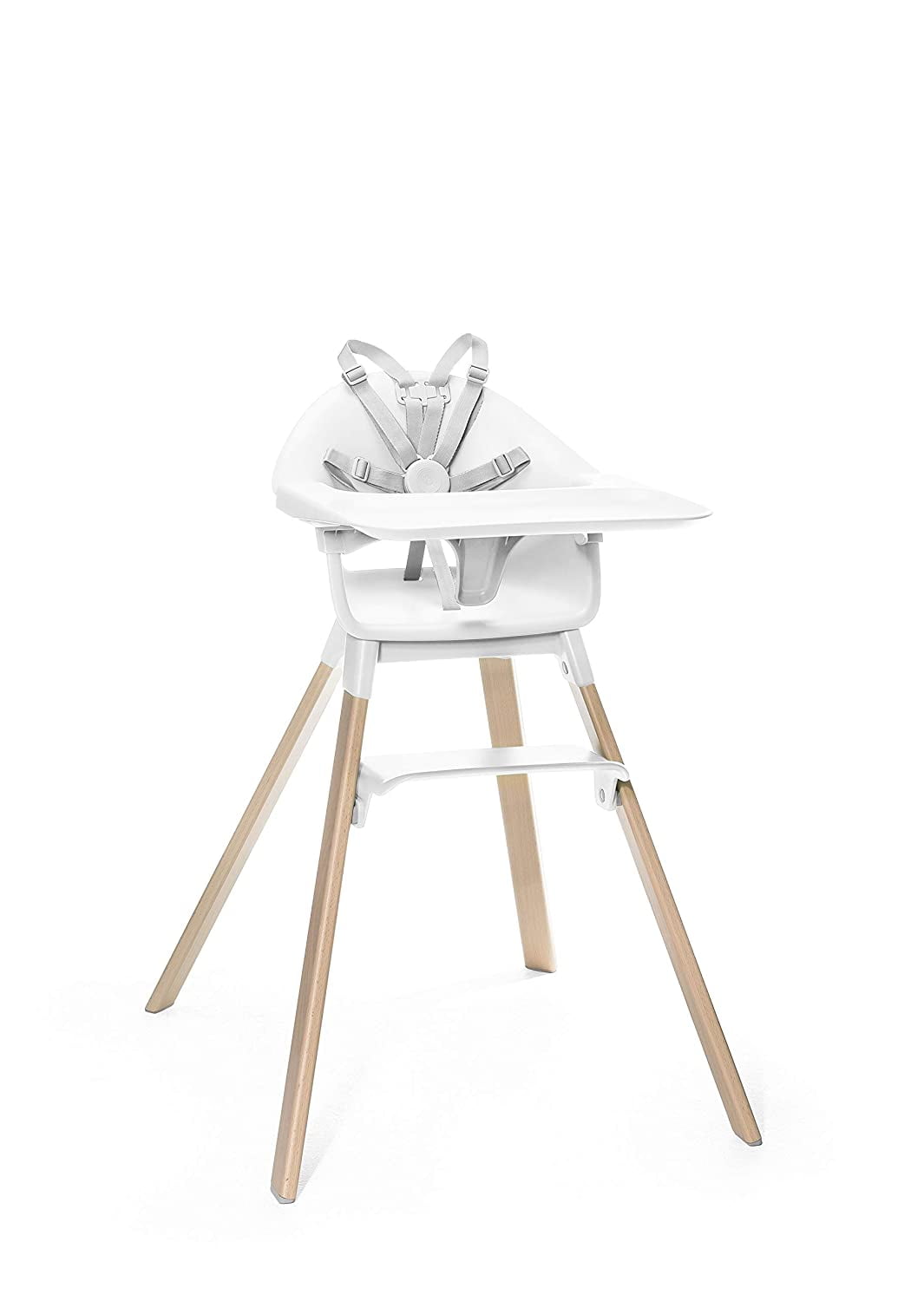 Stokke Clikk White High Chair with Safety Harness and Tray