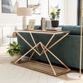 thumbnail image 1 of Stola Glass Top Sofa Table, Gold, 1 of 6