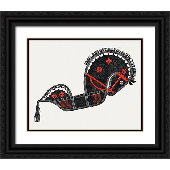 Stolk, Reijer 14x12 Black Ornate Wood Framed with Double Matting Museum Art Print Titled - Ceremonial Dance Horse II 1942