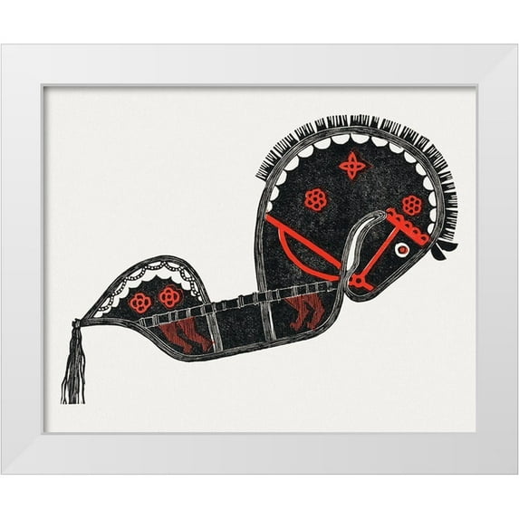 Stolk, Reijer 18x15 White Modern Wood Framed Museum Art Print Titled - Ceremonial Dance Horse II 1942