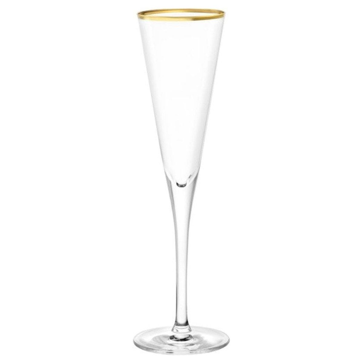 Stolzle 5.75oz Event Champagne Flutes with Gold Rim Set of 6