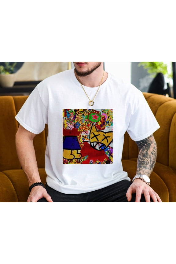 Stomach Book Funny Simple Retro Humor Odd Graphic Design Art Unisex T-Shirt, up to size 3XL.